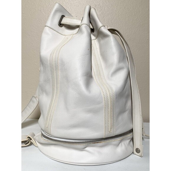Hogan White Leather Bucket Bag Sling Backpack Large main image 5